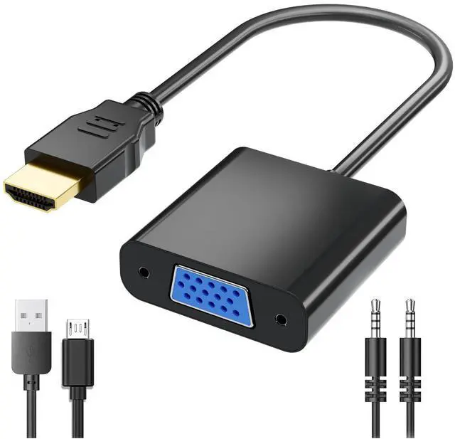 Main image of KEHIPI HDMI to VGA, Gold-Plated HDMI to VGA Adapter (Male to Female) Contain 3.5mm Audio Port and Power Supply Port Computer, Desktop,Laptop,PC,Monitor,Projector,HDTV,Roku,Xbox,Support 4K 1080P