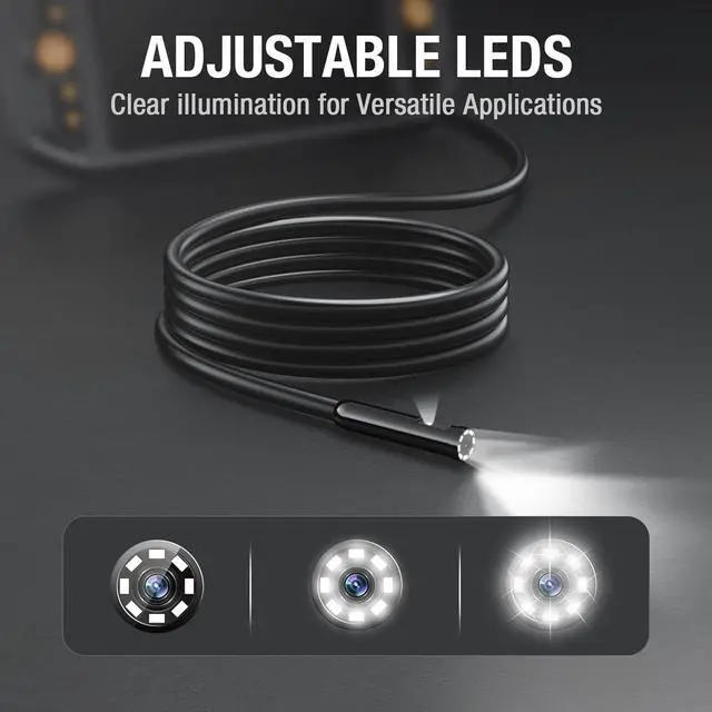 Alt view image 5 of 7 - Teslong Dual Lens Endoscope with Light, Mechanic Borescope Inspection Camera, Fiber Optic Scope, Flexible Snake Probe for Automotive, HVAC, Wall & Home Inspections (16.5FT)