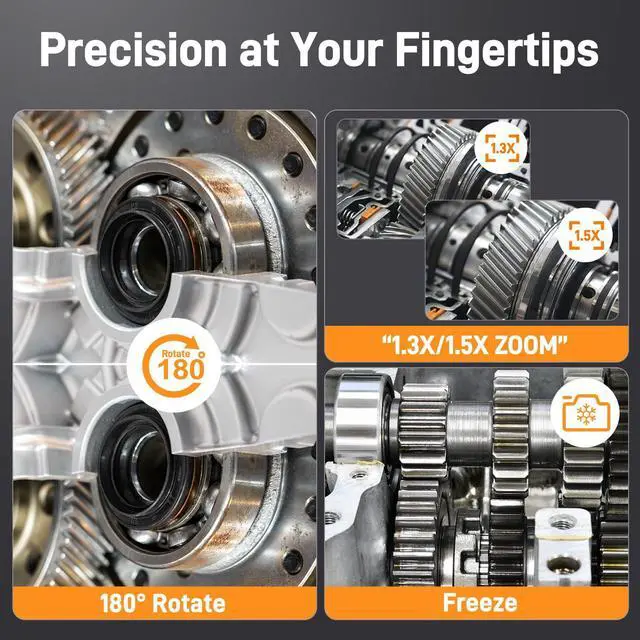 Alt view image 4 of 7 - Teslong Dual Lens Endoscope with Light, Mechanic Borescope Inspection Camera, Fiber Optic Scope, Flexible Snake Probe for Automotive, HVAC, Wall & Home Inspections (16.5FT)