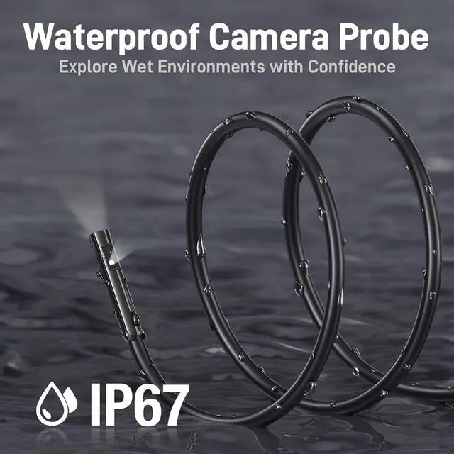 Alt view image 7 of 7 - Teslong Dual Lens Endoscope with Light, Mechanic Borescope Inspection Camera, Fiber Optic Scope, Flexible Snake Probe for Automotive, HVAC, Wall & Home Inspections (16.5FT)