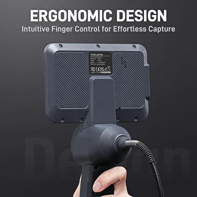 Alt view image 5 of 7 - KEHIPI 360 Articulating Borescope with Light, 5'' Monitor Industrial Inspection Camera with 4-Way Joystick Articulation, HD Endoscope Camera for Automotive, Pipes, and Mechanics (0.24inch-5FT)