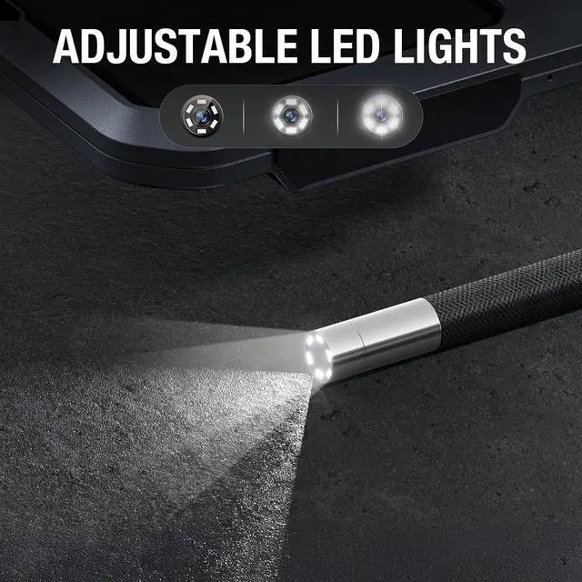 Alt view image 6 of 7 - KEHIPI 360 Articulating Borescope with Light, 5'' Monitor Industrial Inspection Camera with 4-Way Joystick Articulation, HD Endoscope Camera for Automotive, Pipes, and Mechanics (0.24inch-5FT)