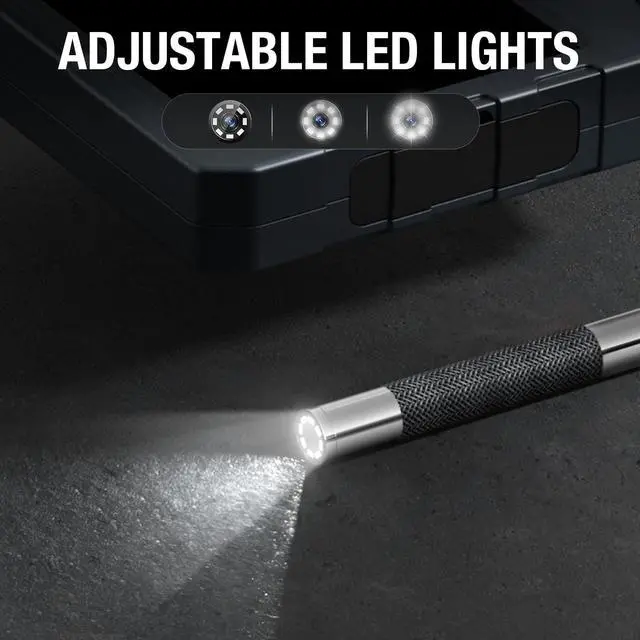 Alt view image 5 of 7 - Two-Way Articulating Borescope with Light, Teslong 5-inch IPS Endoscope Inspection Camera with Articulation Head, Automotive Mechanics Fiber Optic Scope-0.33inch