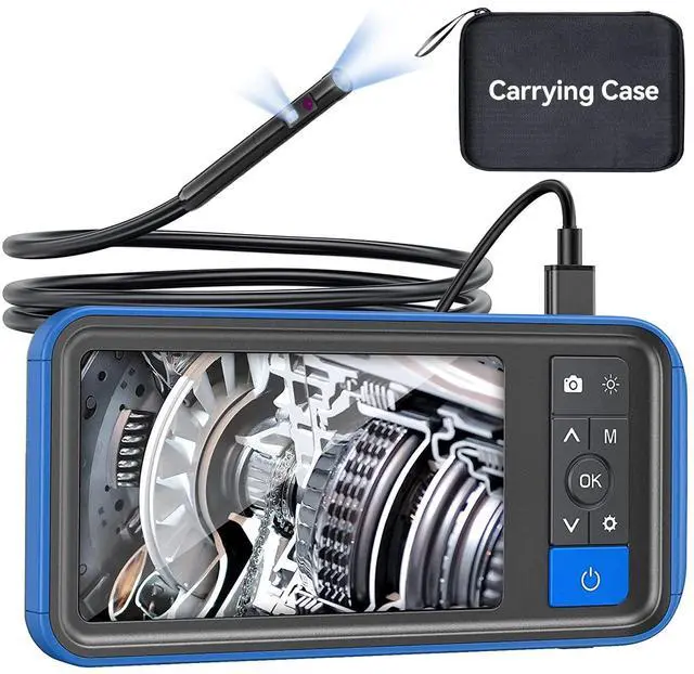 Main image of KEHIPI Dual Lens Endoscope Camera with Light, 4.5" HD Snake Borescope Inspection Camera, 0.2inch Automotive Scope Camera with Flexible Cable, Industrial Fiber Optic for Engine Mechanic(5FT)