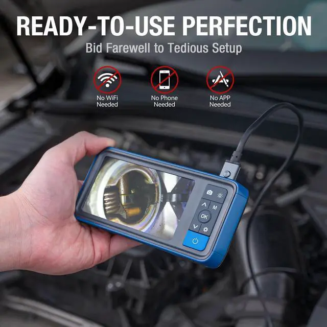 Alt view image 4 of 7 - KEHIPI Dual Lens Endoscope Camera with Light, 4.5" HD Snake Borescope Inspection Camera, 0.2inch Automotive Scope Camera with Flexible Cable, Industrial Fiber Optic for Engine Mechanic(5FT)