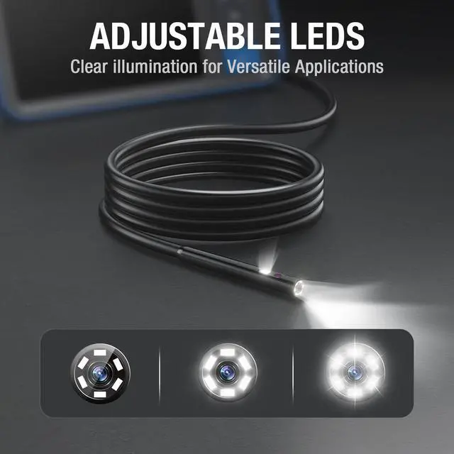Alt view image 5 of 7 - KEHIPI Dual Lens Endoscope Camera with Light, 4.5" HD Snake Borescope Inspection Camera, 0.2inch Automotive Scope Camera with Flexible Cable, Industrial Fiber Optic for Engine Mechanic(5FT)