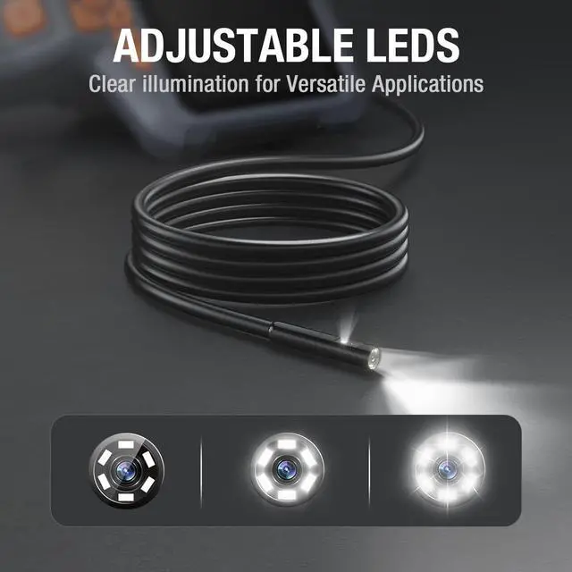 Alt view image 3 of 7 - Dual Lens Endoscope Camera with Light, Teslong 4.3" HD Snake Borescope Inspection Camera, Automotive Scope Cam with Flexible Cable, Home Waterproof Fiber Optic for Sewer Drain Pipe (16.5FT)