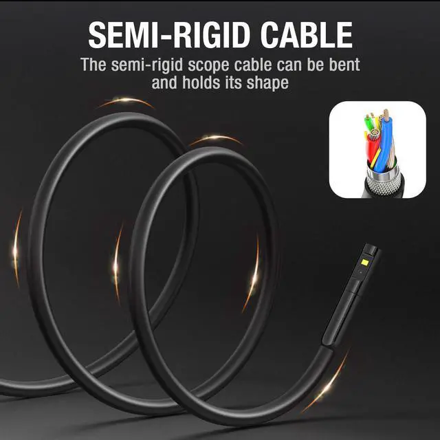 Alt view image 5 of 7 - Dual Lens Endoscope Camera with Light, Teslong 4.3" HD Snake Borescope Inspection Camera, Automotive Scope Cam with Flexible Cable, Home Waterproof Fiber Optic for Sewer Drain Pipe (16.5FT)