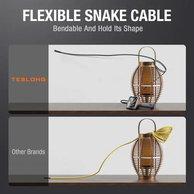 Alt view image 6 of 7 - Dual Lens Endoscope Camera with Light, Teslong 4.3" HD Snake Borescope Inspection Camera, Automotive Scope Cam with Flexible Cable, Home Waterproof Fiber Optic for Sewer Drain Pipe (16.5FT)