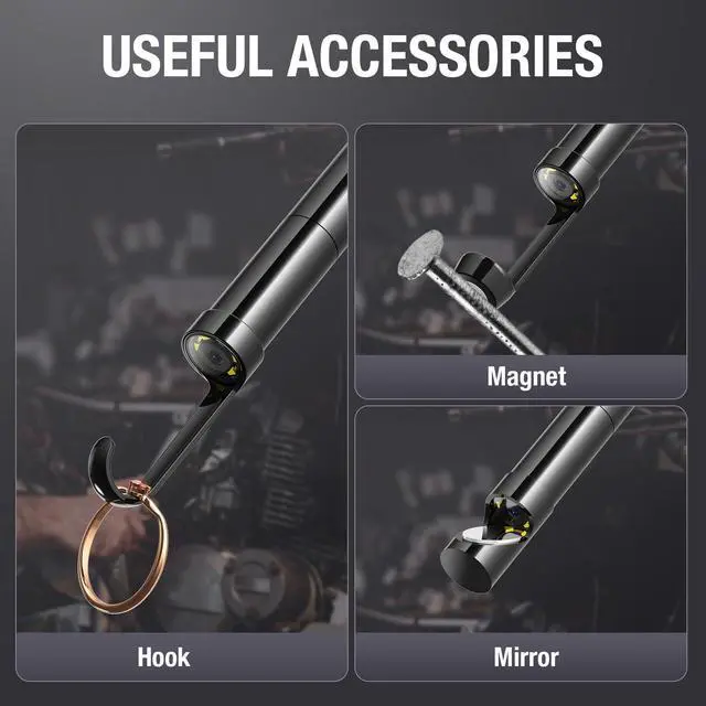 Alt view image 6 of 7 - Endoscope Camera with Light, Teslong USB-C Borescope Inspection Camera with 8 LED Lights, Flexible Waterproof Snake Scope, Fiber Optic Cam Compatible with iPhone 15, Android Phone(33ft)