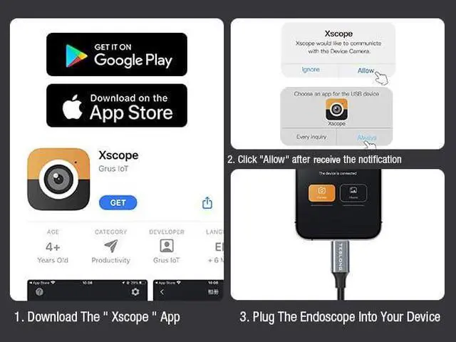 Alt view image 7 of 7 - Endoscope Camera with Light, Teslong USB-C Borescope Inspection Camera with 8 LED Lights, Flexible Waterproof Snake Scope, Fiber Optic Cam Compatible with iPhone 15, Android Phone(33ft)