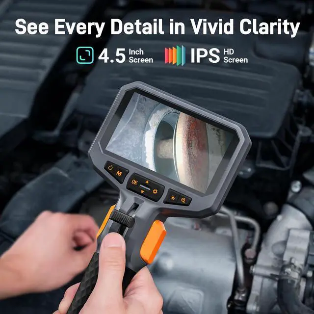 Alt view image 4 of 7 - Teslong Articulating Borescope with Dual Lens Endoscope Camera, Two-Way Articulated Industrial Inspection Camera with LED Light, Flexible Mechanic Fiber Optic Snake Scope Cam for Wall Automotive-5FT