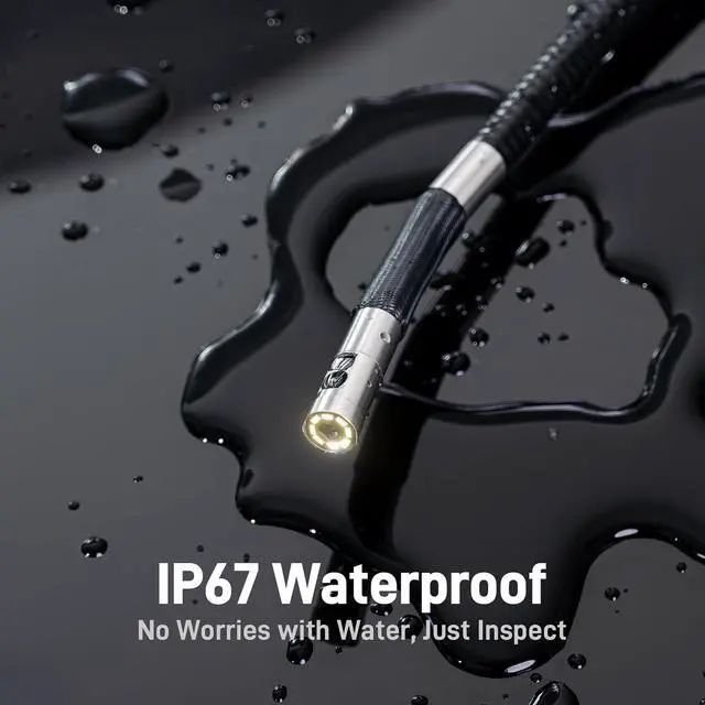 Alt view image 6 of 7 - Teslong Articulating Borescope with Dual Lens Endoscope Camera, Two-Way Articulated Industrial Inspection Camera with LED Light, Flexible Mechanic Fiber Optic Snake Scope Cam for Wall Automotive-5FT