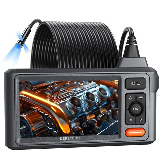 Main image of KEHIPI 50ft Sewer Camera, 1080P HD Triple Lens Borescope, 5" IPS Screen Endoscope with Light, IP67 Waterproof Plumbing Drain Pipe Snake Inspection Camera with 32G Card, Carry Case