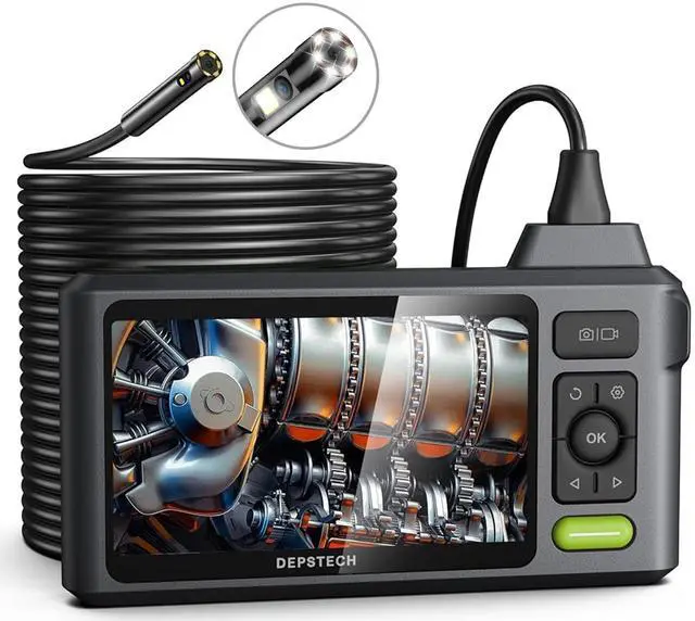 Main image of KEHIPI 50FT Sewer Inspection Camera with 1080P Dual Lens, Led Light, 5" IPS Screen, Split Screen, IP67 Waterproof Endoscope, 7.9mm Borescope Probe