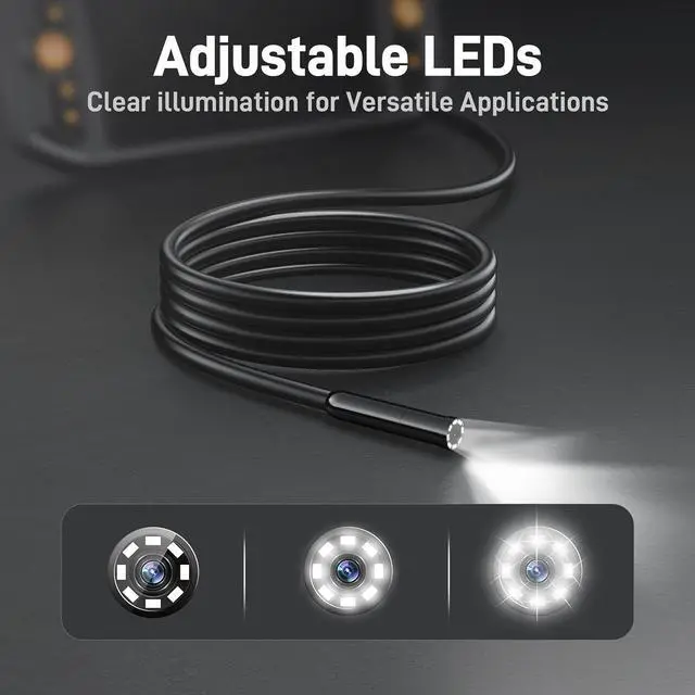 Alt view image 4 of 7 - Teslong Endoscope Borescope with Light, Snake Inspection Camera for Automotive Engine, Waterproof Fiber Optic Camera for Mechanics - Ideal for Wall, Vent, Wire Video Scope (16.5FT)