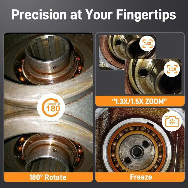 Alt view image 3 of 7 - Teslong Endoscope Borescope with Light, Snake Inspection Camera for Automotive Engine, Waterproof Fiber Optic Camera for Mechanics - Ideal for Wall, Vent, Wire Video Scope (16.5FT)