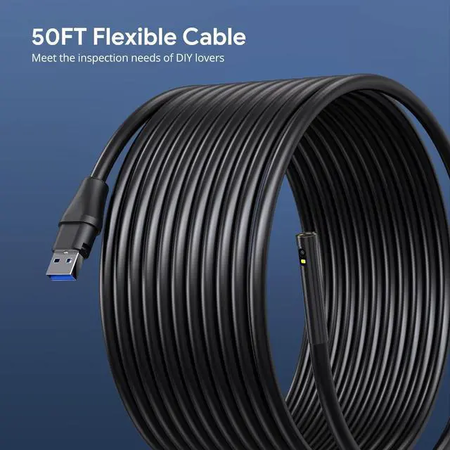 Alt view image 4 of 7 - KEHIPI 50FT Sewer Inspection Camera with 1080P Dual Lens, Led Light, 5" IPS Screen, Split Screen, IP67 Waterproof Endoscope, 7.9mm Borescope Probe