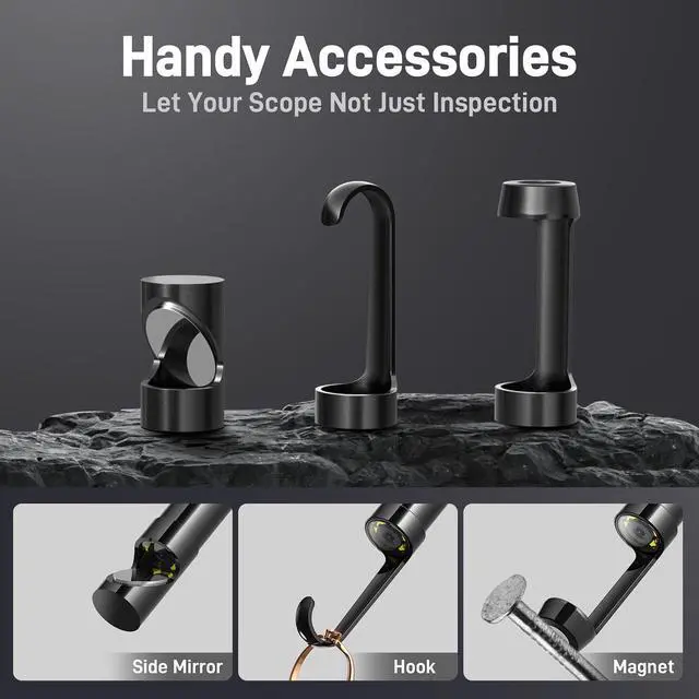 Alt view image 6 of 7 - Teslong Endoscope Borescope with Light, Snake Inspection Camera for Automotive Engine, Waterproof Fiber Optic Camera for Mechanics - Ideal for Wall, Vent, Wire Video Scope (16.5FT)