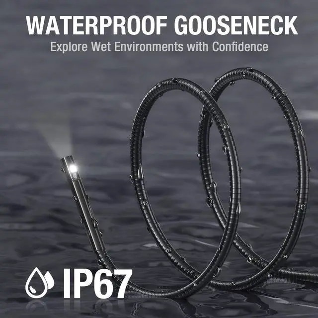 Alt view image 5 of 7 - Teslong Inspection Camera, Dual Lens Borescope Camera with Light, NTS300 5" IPS Industrial Endoscope, 1080P Waterproof Flexible Mechanic Fiber Optic Snake Scope Cam for Wall Automotive Engine (3.3FT)