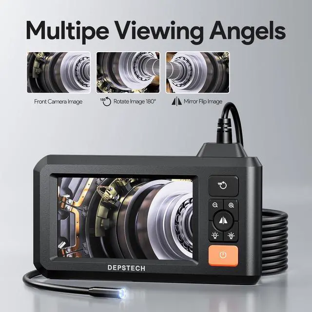 Alt view image 4 of 7 - KEHIPI Industrial Borescope Tool & 4.3" IPS Screen, Bluart 3.0 Tech, HD Digital Endoscope Camera Lights, IP67 Inspection Camera, 16.5FT Semi-Rigid Drain Snake Cable, Cool Gadget Gift, Mechanic Tool