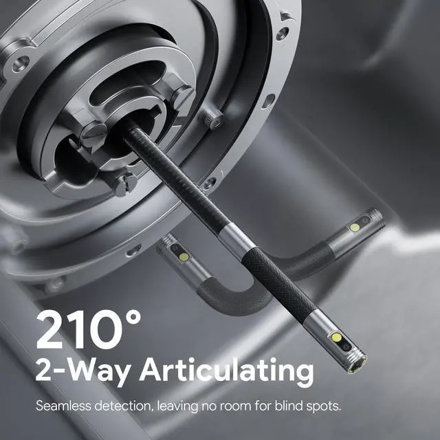 Alt view image 4 of 7 - KEHIPI Dual Lens Articulating Endoscope Camera with Lights, 4.5" Screen Two-Way Industrial Borescope, Flexible Snake Scope, Video Inspection Camera Tool for Wall Engine Auto Mechanics - 10FT