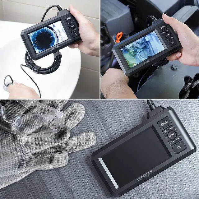 Alt view image 7 of 7 - KEHIPI 5.5mm Industrial Endoscope, 1080P Digital Borescope Inspection Camera with 4.3" Screen, IP67 Waterproof Snake Camera with Lights,16.5FT Semi-Rigid Cable, 32GB Card &Photo Capture,Helpful Tool