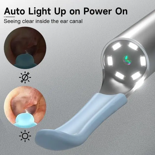 Alt view image 3 of 6 - KEHIPI Ear Wax Removal Tool Camera, Otoscope with 8 Pcs Ear Set, Digital Visual Ear Pick Wax Remover, Ear Cleaning Kit with 6 Ear Spoon for iOS & Android-White