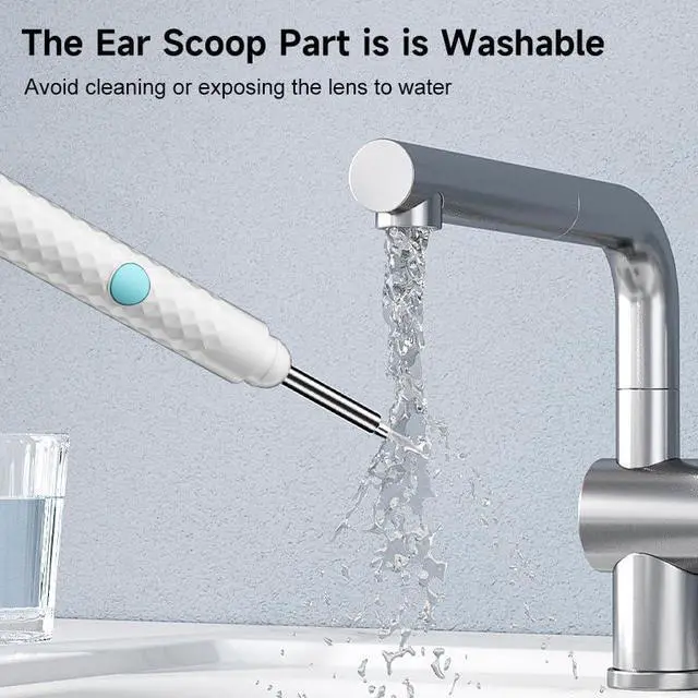 Alt view image 4 of 6 - KEHIPI Ear Wax Removal Tool Camera, Otoscope with 8 Pcs Ear Set, Digital Visual Ear Pick Wax Remover, Ear Cleaning Kit with 6 Ear Spoon for iOS & Android-White