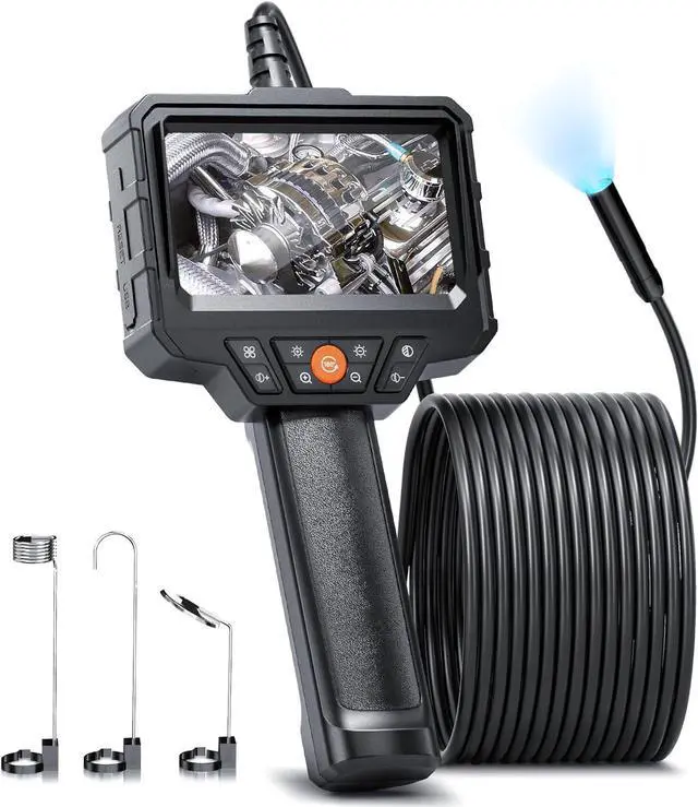 Main image of KEHIPI Endoscope Camera with Light, 4.3'' LCD Screen HD Digital Handheld Borescope IP67 Waterproof Snake Sewer Inspection Camera with 8 LED Lights, 3 Accessories, Semi-Rigid Cable-15M(49.2FT)