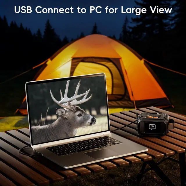 Alt view image 5 of 7 - KEHIPI Night Vision Goggles, Night Vision Binoculars for Adults, 10X Digital Zoom, 2.8'' HD Screen Binoculars Camera can Take Photo and Video with 32GB TF Card, Support Connecting to Computer