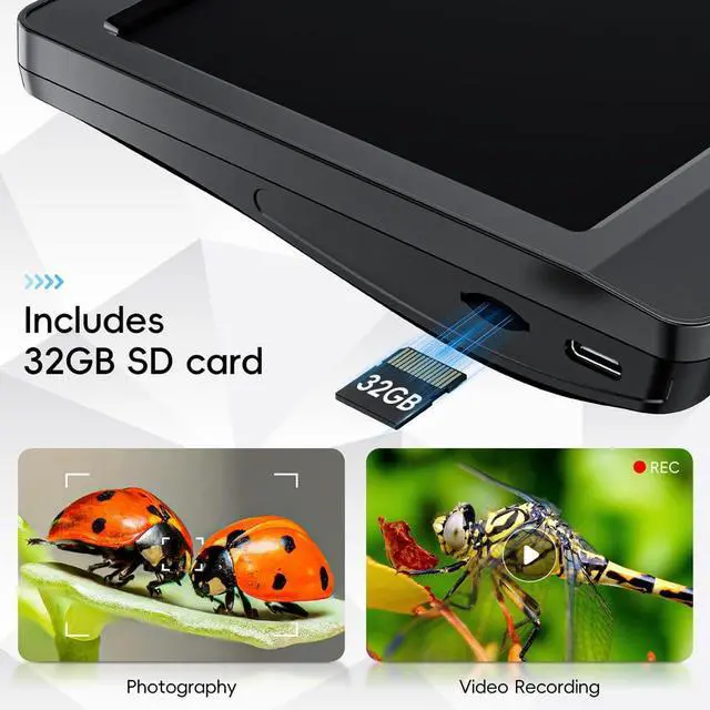 Alt view image 5 of 7 - KEHIPI 7" Digital Microscope for Adults, Coin Microscope 1200X Magnification with 8 Ajustable LED Fill Lights and 32GB Card, USB Microscope for Windows/MacOS, Coin Collection Supplies