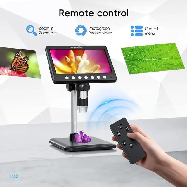 Alt view image 6 of 7 - KEHIPI 7" Digital Microscope for Adults, Coin Microscope 1200X Magnification with 8 Ajustable LED Fill Lights and 32GB Card, USB Microscope for Windows/MacOS, Coin Collection Supplies