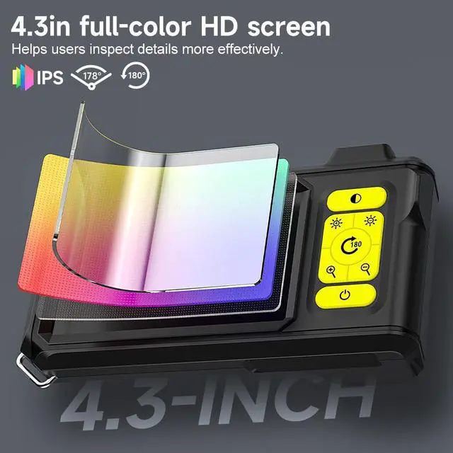 Alt view image 3 of 7 - KEHIPI Borescope Camera with Light, 1080P HD Endoscope with 8 Adjustable LEDs, 4.3" Inspection Camera with 16.4ft Semi-Rigid Cable, 8mm IP67 Waterproof Lens-Father's Day Gift&Cool Gadgets for Men