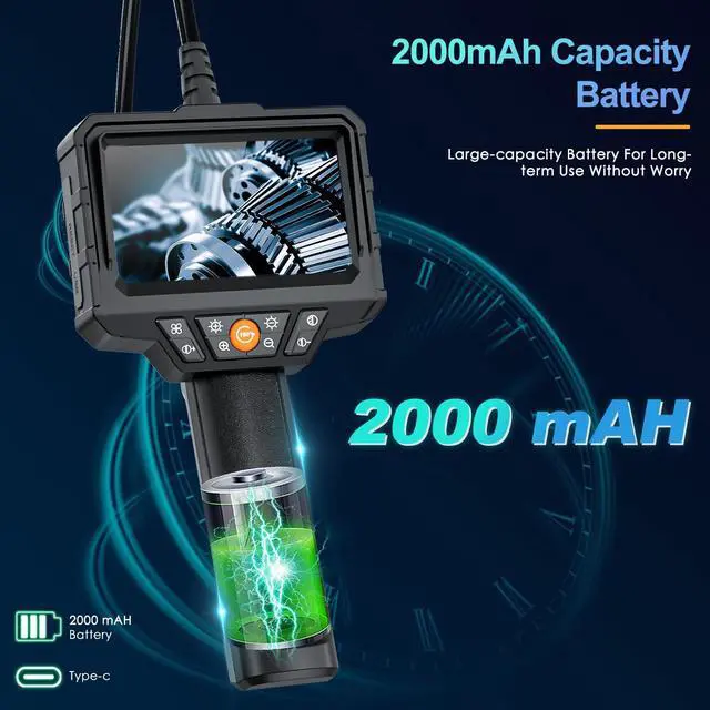 Alt view image 7 of 7 - KEHIPI Endoscope Camera with Light, 4.3'' LCD Screen HD Digital Handheld Borescope IP67 Waterproof Snake Sewer Inspection Camera with 8 LED Lights, 3 Accessories, Semi-Rigid Cable-15M(49.2FT)