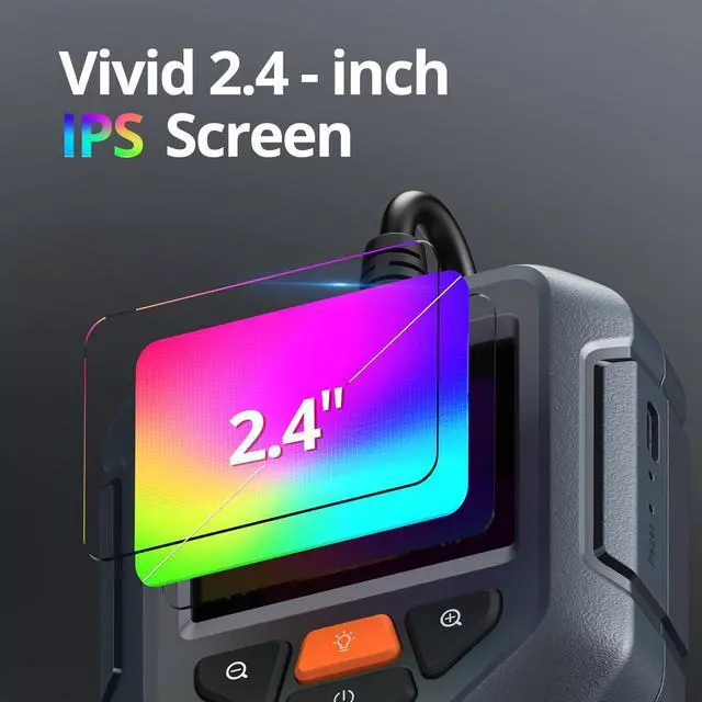 Alt view image 6 of 7 - KEHIPI Endoscope Camera with Light, 1080P HD Borescope Inspection Camera with 2X Zoom, IP67 Waterproof Plumbing Snake Camera, 16.5ft Semi-Rigid Cable, 2.4'' IPS Screen Scope Camera Gadgets for Men