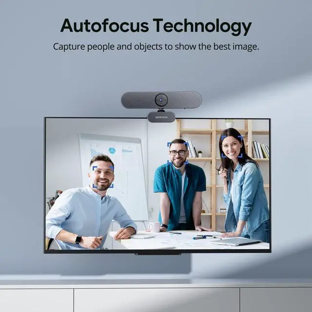 Alt view image 6 of 7 - KEHIPI 4K Webcam with Remote Control, Ultra HD Webcam with Microphones, Noise-Canceling, AutoFocus, Low-Light Correction, Privacy Cover, Web Camera for PC/Mac/Laptop/Desktop/Zoom/Teams