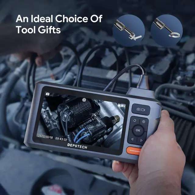 Alt view image 6 of 7 - KEHIPI Industrial Borescope Tool & 5" IPS Screen, 1080P Dual Lens Endoscope Camera with Lights, Split Screen, IP67 Waterproof Sewer Inspection Camera, 16.5ft Semi-Rigid Snake Cable, Mechanic Gadget