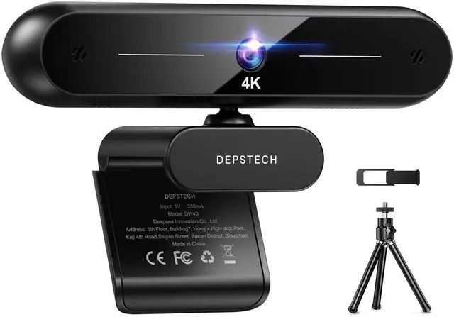Main image of KEHIPI DW40 4K Webcam, Dual Microphone Autofocus HD Web Camera with Sony Sensor, Privacy Cover & Tripod, Plug and Play USB 8MP Camera Computer Streaming Webcam for Laptop PC/Video Call/Zoom/YouTube
