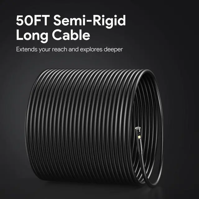 Alt view image 2 of 7 - KEHIPI 50FT Triple Lens Sewer Camera, Borescope with 5" IPS Screen, 1080P Endoscope with Light, Flexible Snake Inspection for Wall, Plumbing, Automotive Engine Inspect