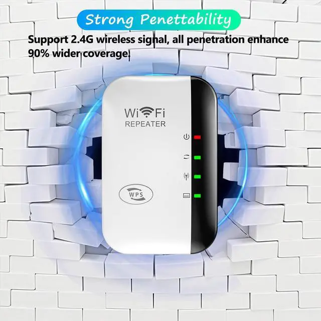 Alt view image 3 of 7 - KEHIPI WiFi Extender, WiFi Signal Booster Up to 5800sq.ft and 56+ Devices, WiFi Range Extender, Wireless Internet Repeater, Long Range Amplifier with Ethernet Port,1-Key Setup, Access Point,Compatible