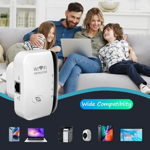 Alt view image 6 of 7 - KEHIPI WiFi Extender, WiFi Signal Booster Up to 5800sq.ft and 56+ Devices, WiFi Range Extender, Wireless Internet Repeater, Long Range Amplifier with Ethernet Port,1-Key Setup, Access Point,Compatible