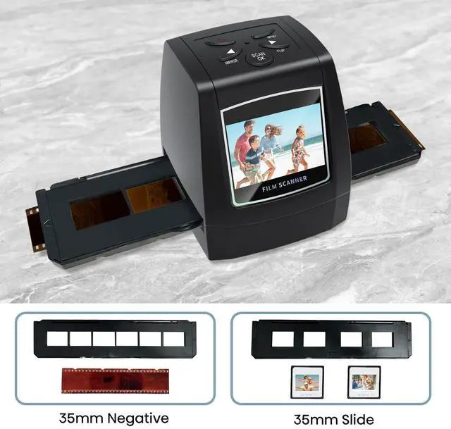 Alt view image 2 of 7 - KEHIPI Mini Digital Film & Slide Scanner  Converts 35mm Negatives & Slides to JPEG Photo  Includes 2.4 LCD Screen  Easy Load Film Adapters