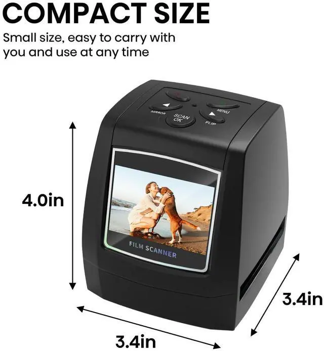 Alt view image 3 of 7 - KEHIPI Mini Digital Film & Slide Scanner  Converts 35mm Negatives & Slides to JPEG Photo  Includes 2.4 LCD Screen  Easy Load Film Adapters