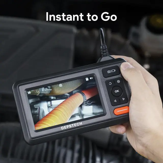 Alt view image 6 of 7 - KEHIPI Dual Lens Borescope, HD Endoscope With Light, 4.3'' IPS Screen Inspection Camera, IP67 Waterproof Drain Pipe Snake Cable, 16.5ft Semi-Rigid for Car Wall Plumbing HVAC