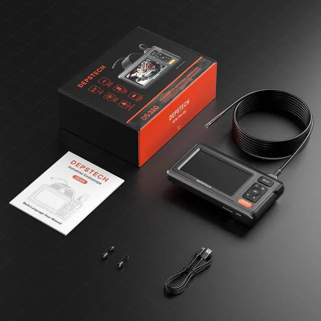 Alt view image 7 of 7 - KEHIPI Dual Lens Borescope, HD Endoscope With Light, 4.3'' IPS Screen Inspection Camera, IP67 Waterproof Drain Pipe Snake Cable, 16.5ft Semi-Rigid for Car Wall Plumbing HVAC