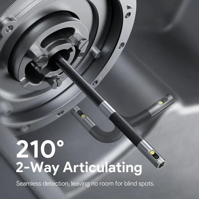 Alt view image 4 of 7 - KEHIPI Dual Lens Two-Way Articulating Borescope Camera with Light, 4.5" Screen and 5FT Flexible Snake Scope Industrial Endoscope, Inspection Video Camera Tool for Wall, Engine, Auto, Mechanics