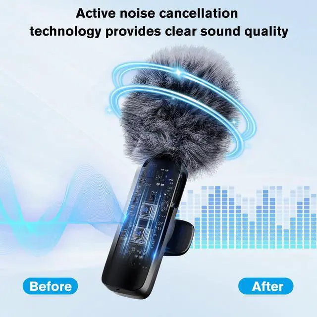 Alt view image 3 of 7 - KEHIPI Professional Wireless Microphone for iPhone,iPad,Android, Lavalier Lapel Mic for Video Recording, Mini Mic Crystal Clear Recording with USB-C for Content Creators Vlog YouTube Tiktok Podcast