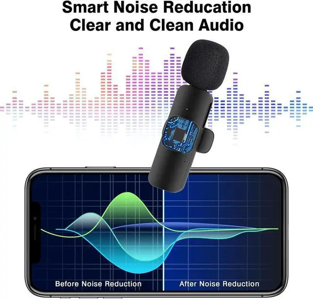 Alt view image 4 of 7 - KEHIPI Professional Wireless Lavalier Lapel Microphone for iPhone, iPad, Cordless Omnidirectional Condenser Recording Mic for Video Recording, Live Streaming, Interview Podcast Vlog YouTube Tiktok