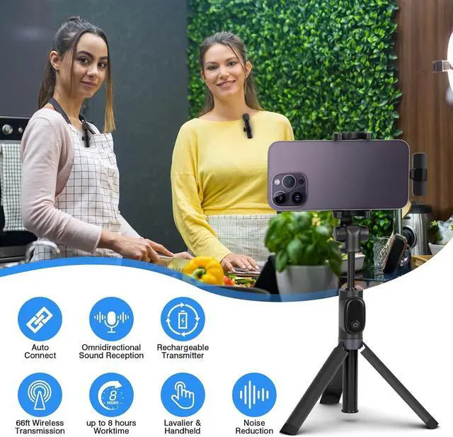 Alt view image 6 of 7 - KEHIPI Professional Wireless Lavalier Lapel Microphone for iPhone, iPad, Cordless Omnidirectional Condenser Recording Mic for Video Recording, Live Streaming, Interview Podcast Vlog YouTube Tiktok